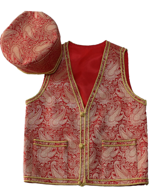 Kids Vest + Head Wear (Red)